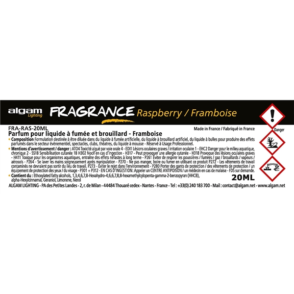 Algam Lighting FRA-RAS-20ML Profumo per Liquido del Fumo 20ml Lampone