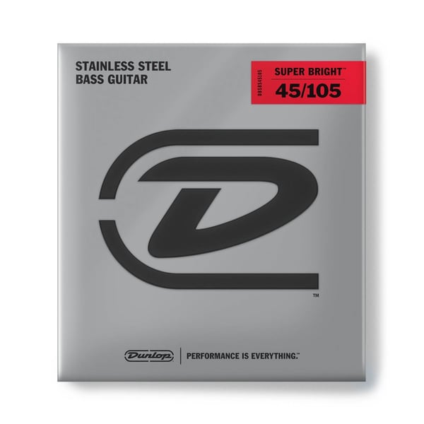 Dunlop DBSBS45105 Super Bright Stainless Steel, Medium Set/4