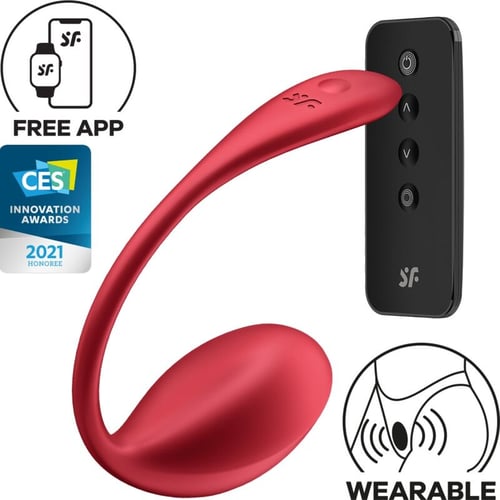 SATISFYER PARTNER SATISFYER - SHINY PETAL STIMOLATORE CON TELECOMANDO G-POINT ROSSO APP GRATUITA