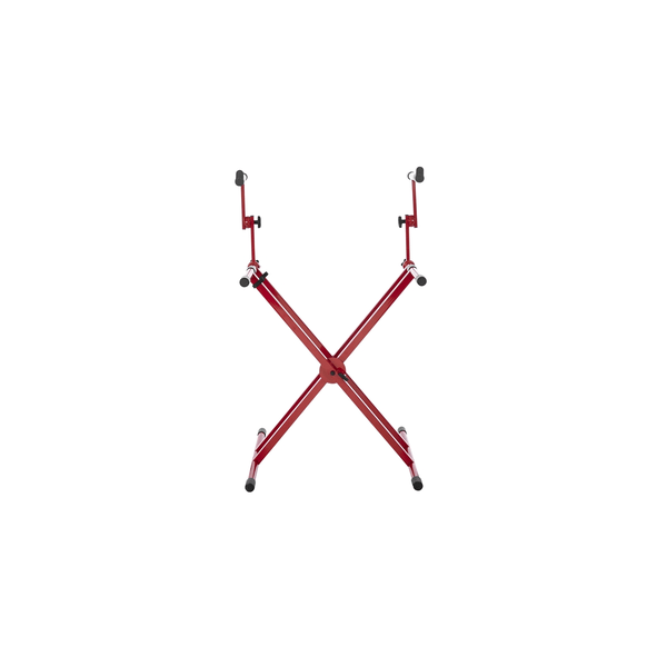 Gator Frameworks GFW-KEY-5100XRED Supporto per tastiera a doppio livello con struttura a "X" in colore rosso<br>