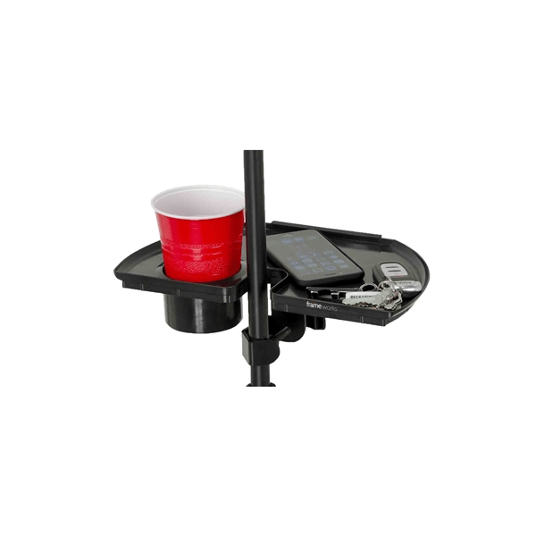 Gator Frameworks GFW-MICACCTRAY Vassoio per accessori con portabicchiere per asta microfonica&lt;br&gt;
