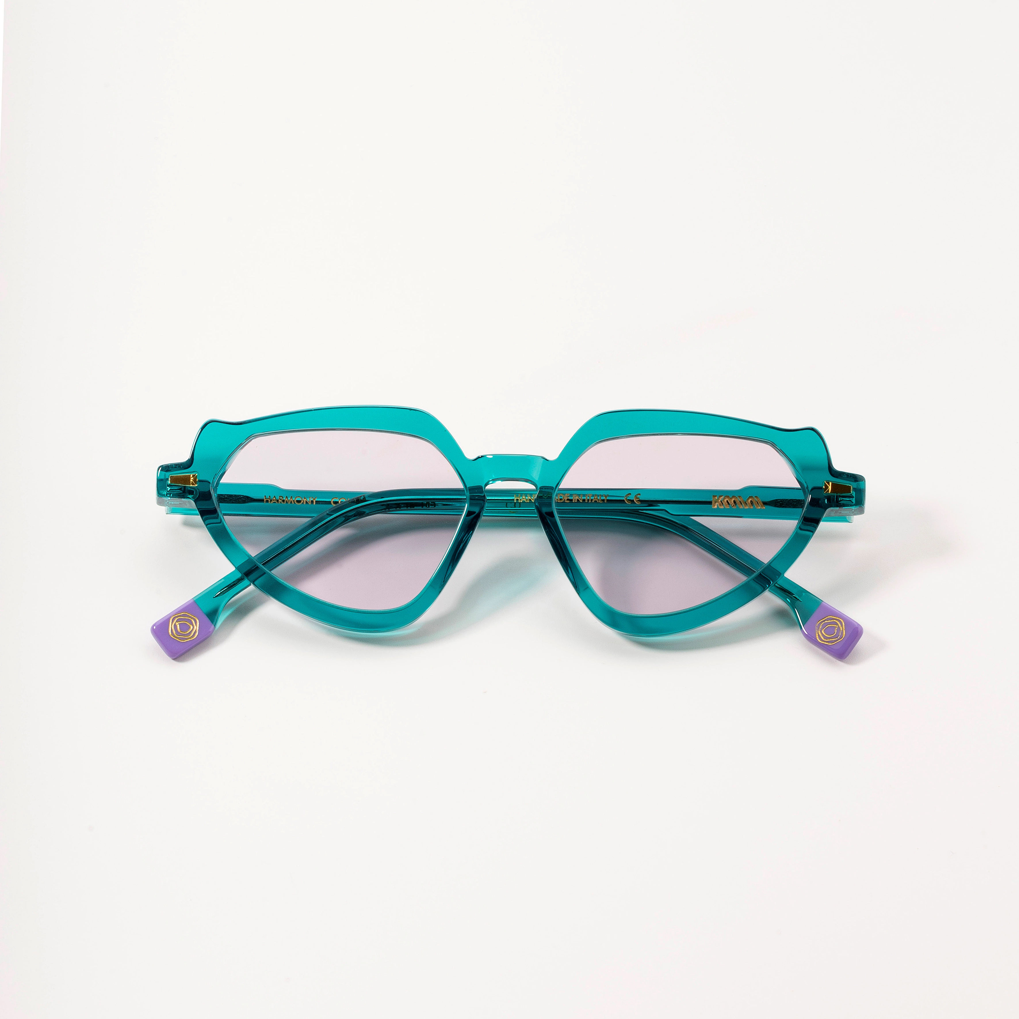 サングラス KYME Kyme - EZIO COL 5 - KYMINI - honey sky blue Kyme Edge Blue - Handmade Bold Italian Sunglasses