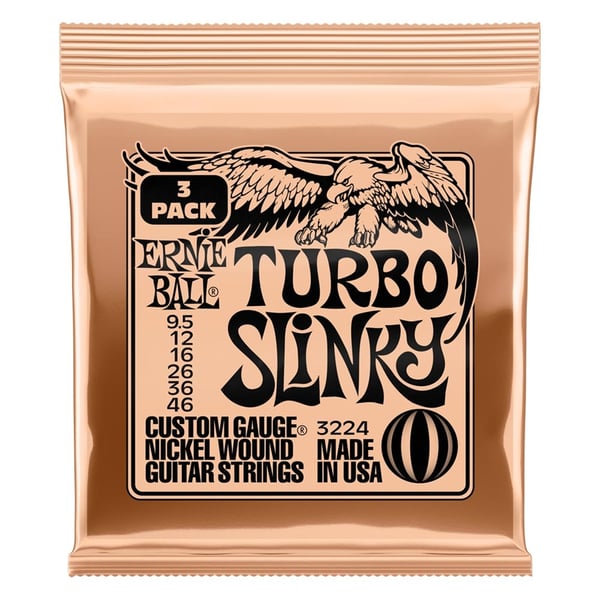 Ernie Ball 3224 Turbo Slinky Nckl Wnd Pk 9.5 46