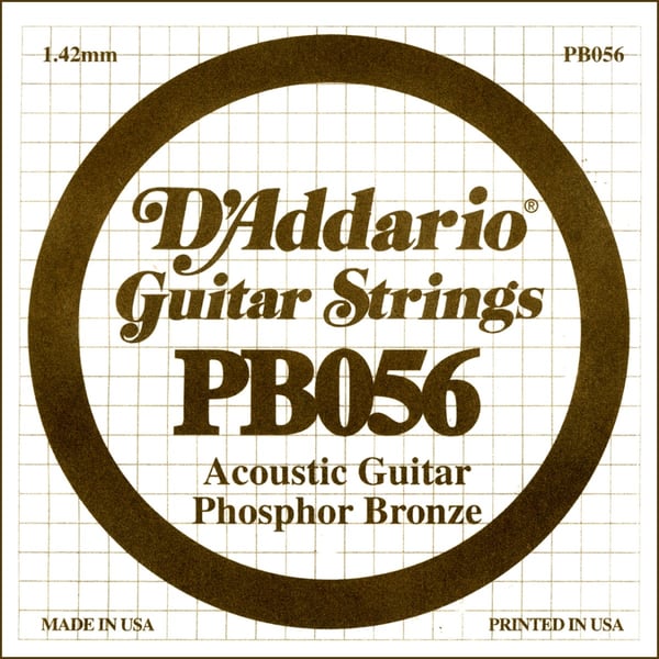 D'ADDARIO Phosphor Bronze Wound Acoustic Guitar Single String, .036. Modello PB056