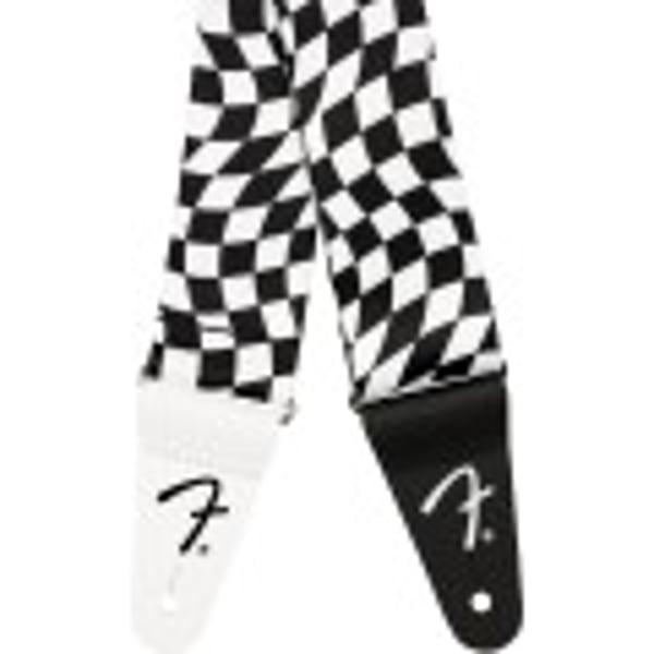 FENDER Tracolla Wavy Checkerboard Polyester, Black/White