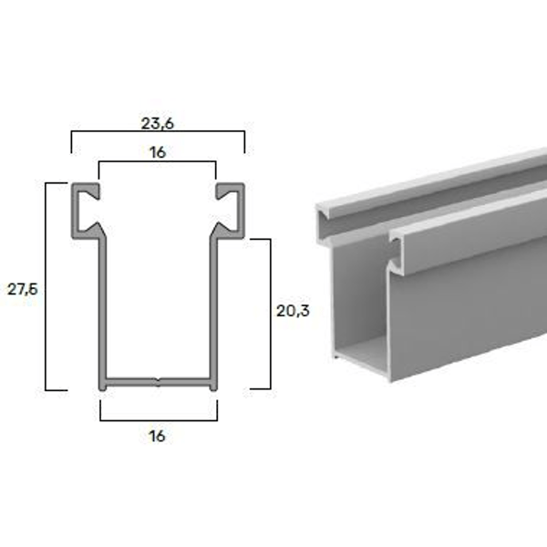 Guide In Alluminio Per Cartelle Sospese Homewell - 100 Cm Bianco Laccato - Foto 5