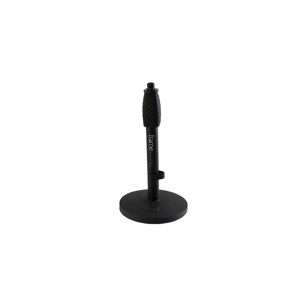 Gator Frameworks GFW-MIC-0601 Supporto da tavolo per microfono con base tonda da 15 cm e altezza regolabile 25-38 cm<br>