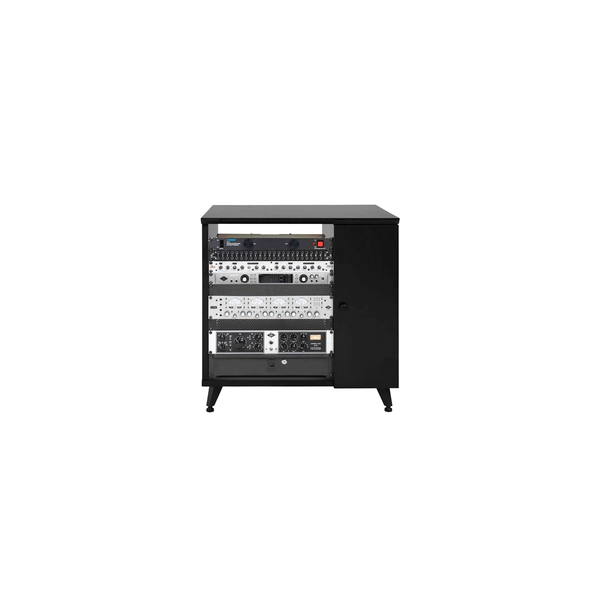 Gator Frameworks GFW-ELITESIDECAR-BLK Mobile rack sidecar cabinet in legno con finitura nera<br>
