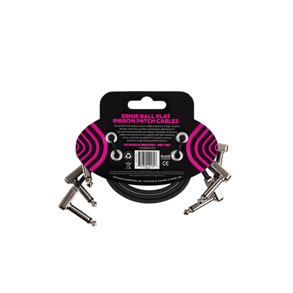 Ernie Ball 6222 Flat Ribbon Patch Cable 30,48 cm Pacco da 3