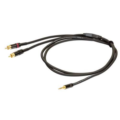 PROEL STAGE Cavo audio professionale 'Y' con connessioni spina jack Stereo 3.5mm YongSheng - 2 x RCA Maschio YongSheng. Colore disponibile: BK