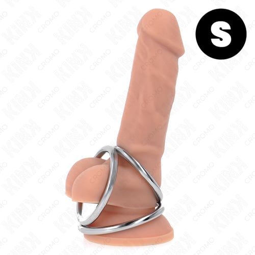 KINK RING POWER KINK - ANELLO PER PENE IN METALLO CROMATO TRIPLO DA 3,2 CM A 4,5 CM