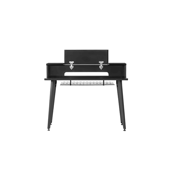 Gator Frameworks GFW-ELITEKEYTBL61-BLK Workstation in legno nera per tastiere fino a 61 tasti<br>