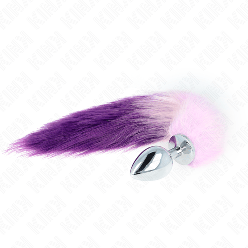 KINK PLEASURE PLUGS KINK - PLUG ANALE MISURA L 10 X 4 CM CON CODA SINTETICA 40 CM VIOLA