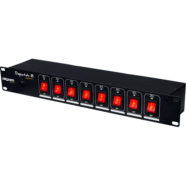 Algam Lighting DISPATCH-8 Multipresa 8 Posti da Rack Interruttori Individuali