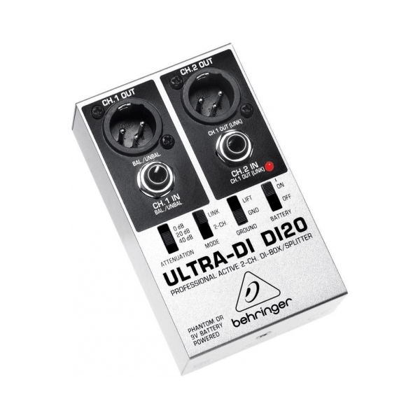 BEHRINGER DI20 ULTRA-DI PRO DI-BOX ATTIVA 2 CANALI O SPLITTER CONVERTE 2 LINE JACK A 2 XLR BILANCIATI