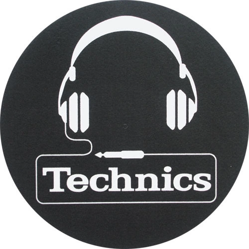 Technics Slipmats Tappetini Giradischi Logo Spirale Nero E Grigio