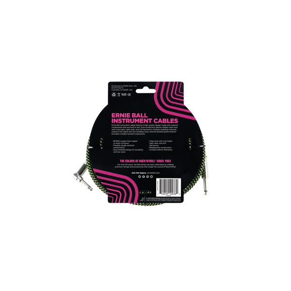 Ernie Ball 6082 Cavo Braided Black/Green 5,49 m