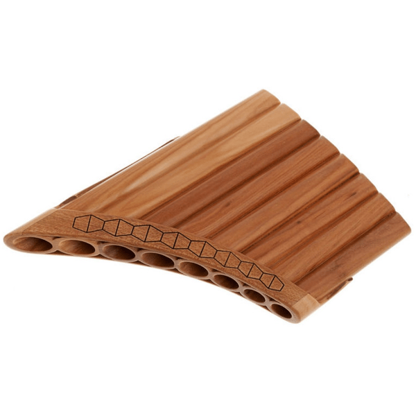 HORA FLAUTO DI PAN SOLIST SOPRANO IN DO MADE IN EUROPE 8 CANNE DO2-DO3 IN ACERO FORMA CURVA ORNAMENTO INTAGLIATO