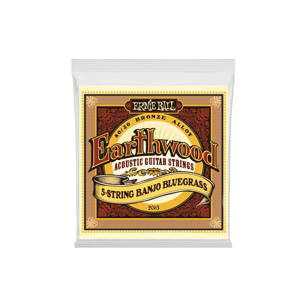 Ernie Ball 2063 Earthwood Banjo Bluegrass Terminate ad Anello Bronzo 80/20
