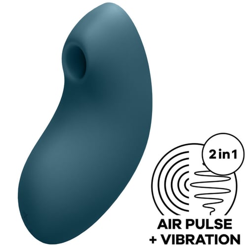 SATISFYER AIR PULSE SATISFYER - STIMOLATORE E VIBRATORE A IMPULSI D'ARIA VULVA LOVER 2  BLU