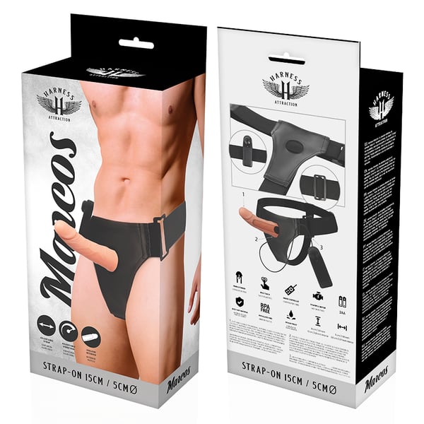 HARNESS ATTRACTION - ÁRNES HUECO MARCOS CON VIBRADOR 15 X 5 CM
