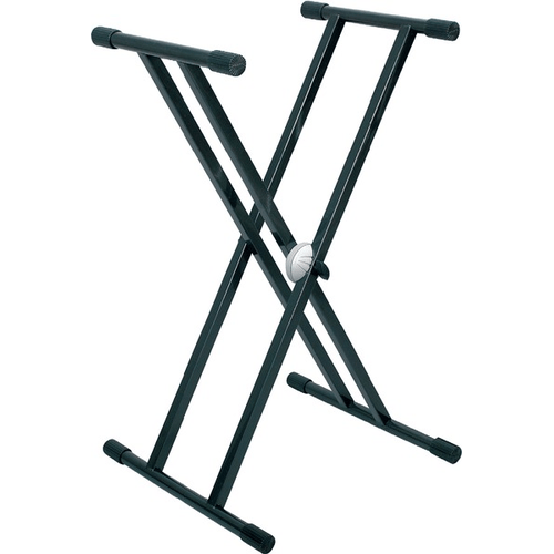 PROEL STAGE Supporto professionale per tastiera a singolo livello con doppio telaio in acciaio verniciato e sistema di regolazione EASY LOCK in alluminio pressofuso. Convertibile in un supporto a due livelli con laggiunta dell'articolo EL450.