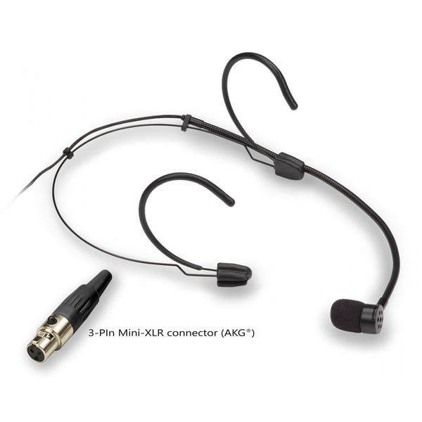 SOUNDSATION Mic. ad Archetto Cardioide, mini-XLR 3-Pin, Nero (tipo AKG®). Modello VISAGE-C01C BK