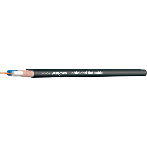 PROEL STAGE Cavo piatto a 2 conduttori singolarmente schermati con guaina esterna in PVC flessibile. Sezione: 2 x 0.22 mm2.