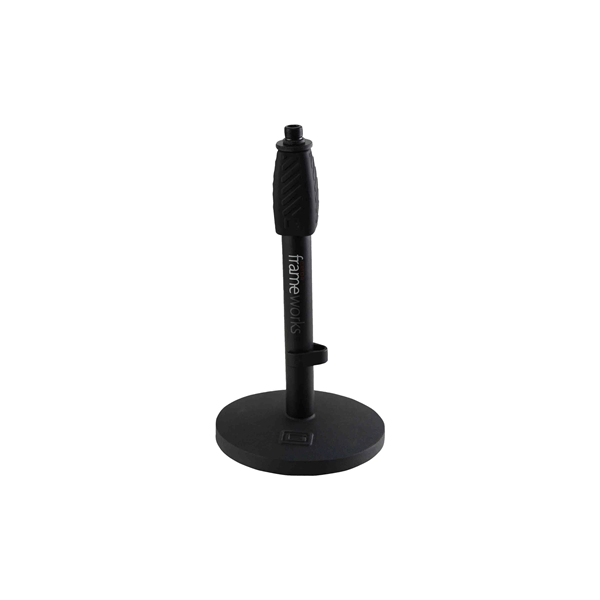 Gator Frameworks GFW-MIC-0601 Supporto da tavolo per microfono con base tonda da 15 cm e altezza regolabile 25-38 cm<br>
