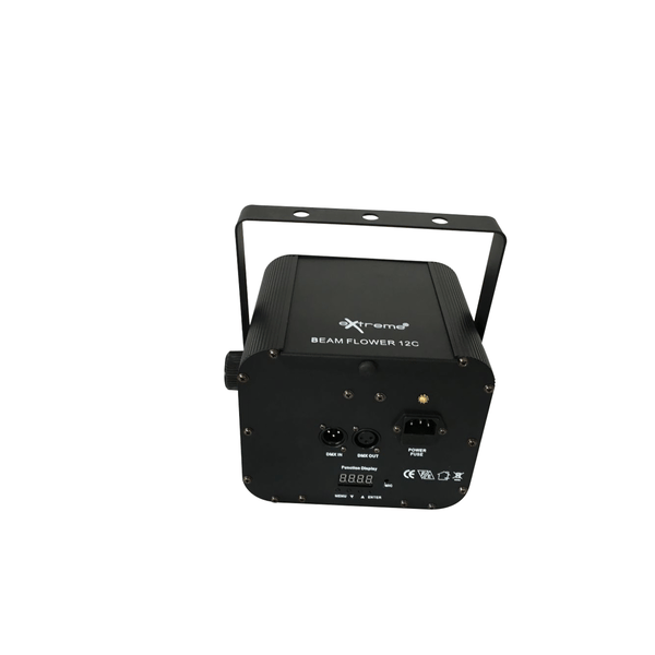 EXTREME BEAM FLOWER 12C LED BEAM FLOWER RGBW 4 LED IN 1 CONTROLLO DMX 8 CANALI POTENZA 30 WATT