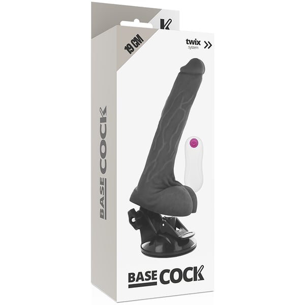 BASECOCK - REALISTISCHER VIBRATOR MIT FERNBEDIENUNG SCHWARZ 19 CM BASECOCK - REALISTISCHER VIBRATOR MIT FERNBEDIENUNG SCHWARZ 19 CM