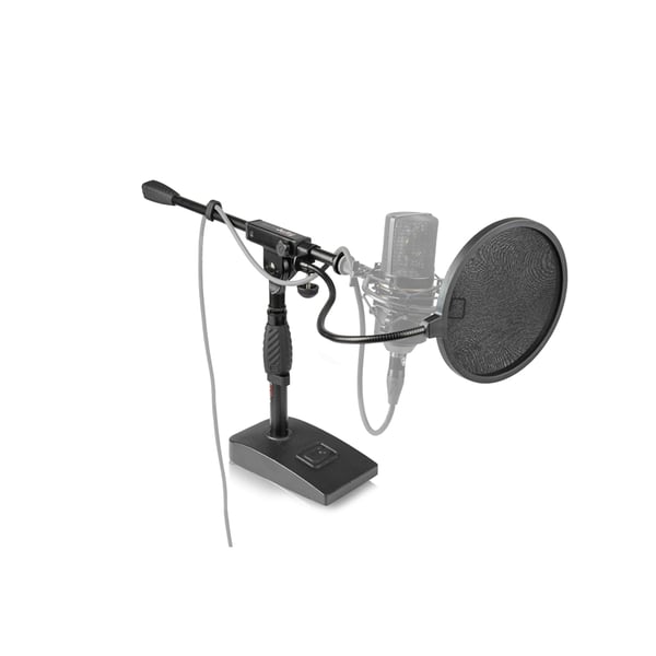 Gator Frameworks GFW-MIC-0821 Supporto microfonico per grancassa e amplificatore con braccio da 40,6 cm e base compatta<br>