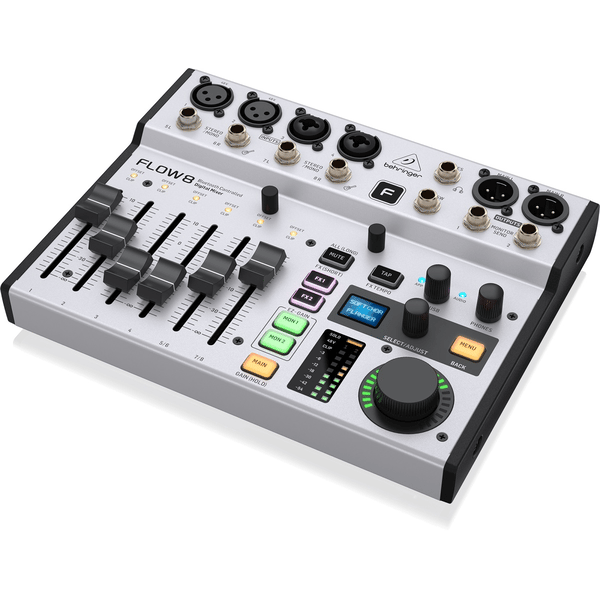 BEHRINGER FLOW 8 MIXER DIGITALE 8 INGRESSI AUDIO BLUETOOTH CONTROLLO APP 2 PROCESSORI EFFETTI USB