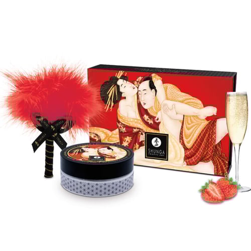 SHUNGA BODY POWER SHUNGA - KIT POLVERE DA MASSAGGIO COMMESTIBILE ALLA FRAGOLA