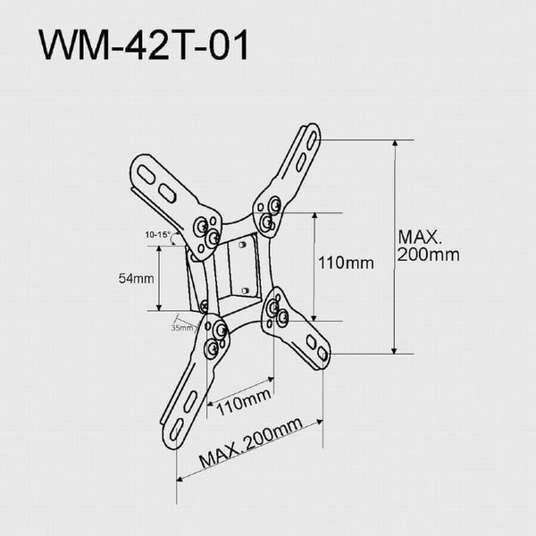 GEMBIRD WM-42T-01 SUPPORTO A MURO REGOLABILE IN INCLINAZIONE PER TV DA 13" A 42"