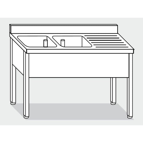 Lavello 140x70x85 acciaio inox 304 su gambe cucina ristorante RS5567