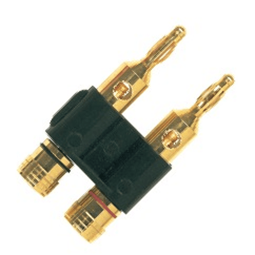 PROEL STAGE Spinotto professionale Banana Plug doppio con contatti e morsetti serrafilo dorati.