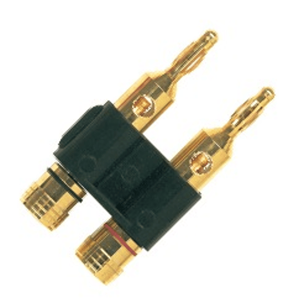 PROEL STAGE Spinotto professionale Banana Plug doppio con contatti e morsetti serrafilo dorati.