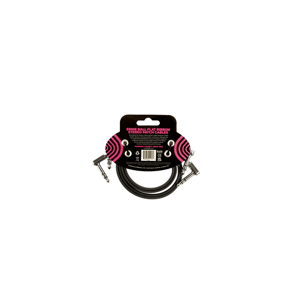 Ernie Ball 6406 Flat Ribbon Stereo Patch Cable 60,96cm 2-Pk