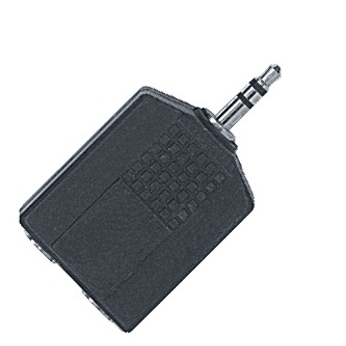 PROEL STAGE Adattatore in ABS: n. 2 prese jack stereo Ø 6.3 mm.-&gt; spina jack stereo Ø 3.5 mm.