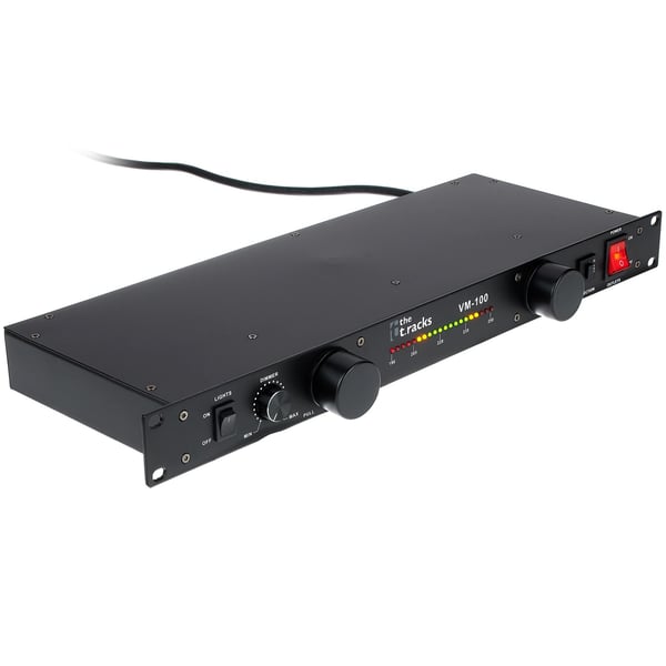 THE T.RACKS VM-100 VOLTAGE METER DISTRIBUTORE DI CORRENTE 8 USCITE VDE CON 2 LAMPADE ESTRAIBILI DIMMERABILI