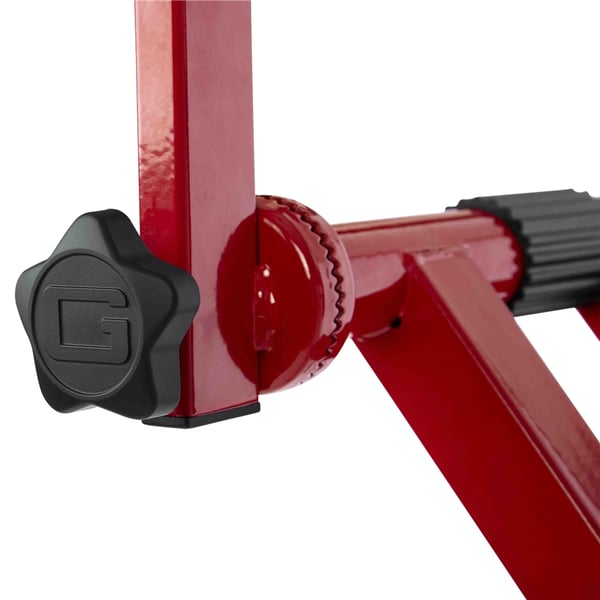 Gator Frameworks GFW-KEY-5100XRED Supporto per tastiera a doppio livello con struttura a "X" in colore rosso<br>