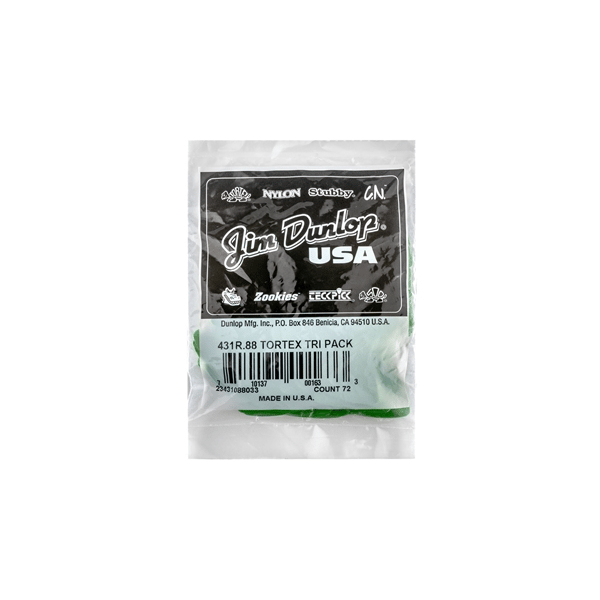 Dunlop 431R Tortex Triangle Green .88