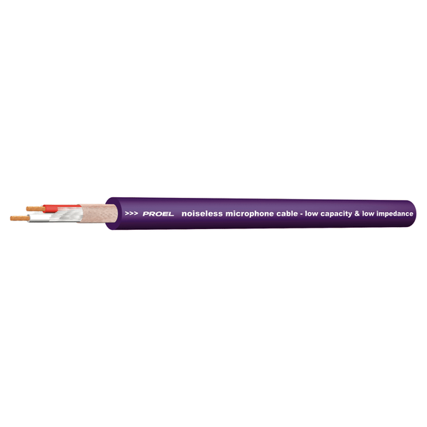 PROEL STAGE Cavo bilanciato professionale per microfono con guaina esterna flessibile - O.F.C. (Oxygen Free Copper - Sezione 2 x 0,22 mm2). Colore viola.