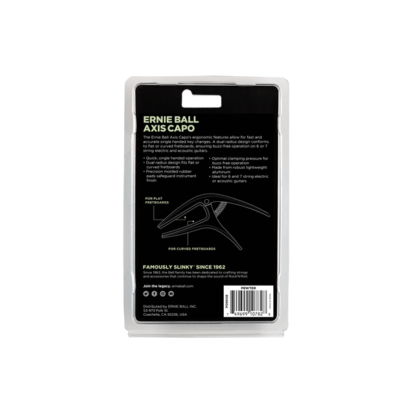Ernie Ball 9608 Axis Capo Pewter 2021