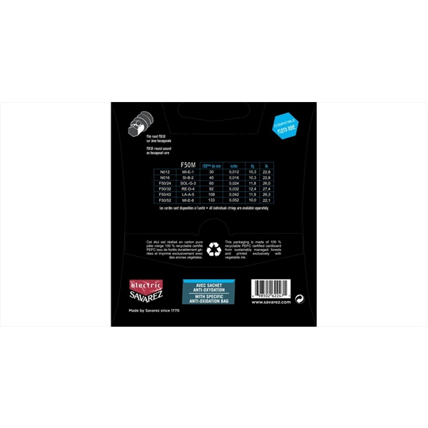 Savarez F50M Corde Focus per Chitarra Elettrica 12-52, Set/6