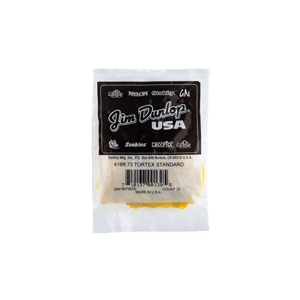Dunlop 418R Tortex Standard Yellow .73