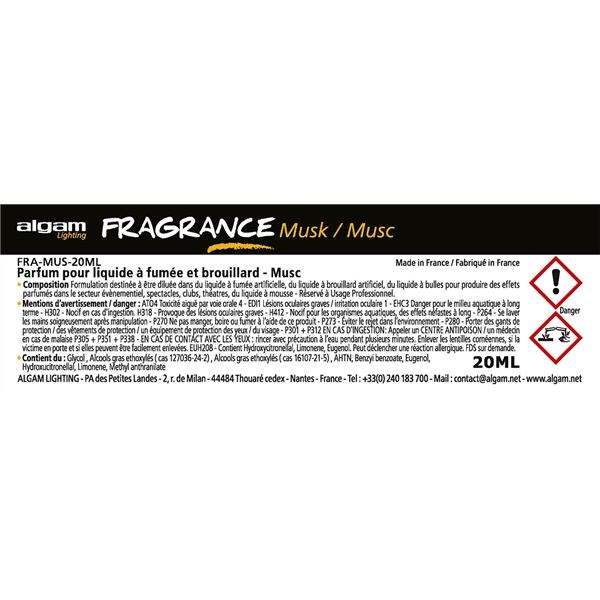Algam Lighting FRA-MUS-20ML Profumo per Liquido del Fumo 20ml Muschio
