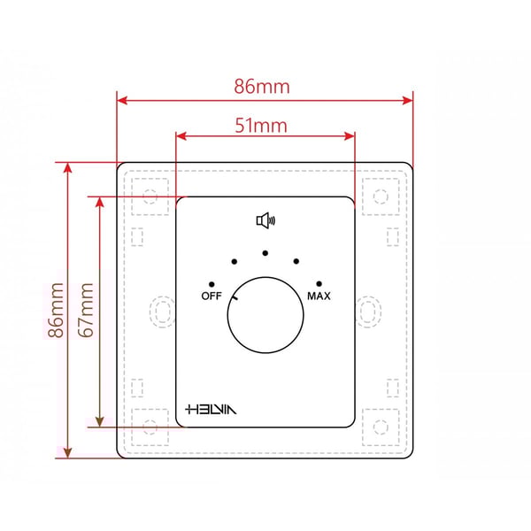 HELVIA Attenuatore di Volume 5W per diffusori a 70-100V, 4 Posizioni + Off. Modello MURA 205