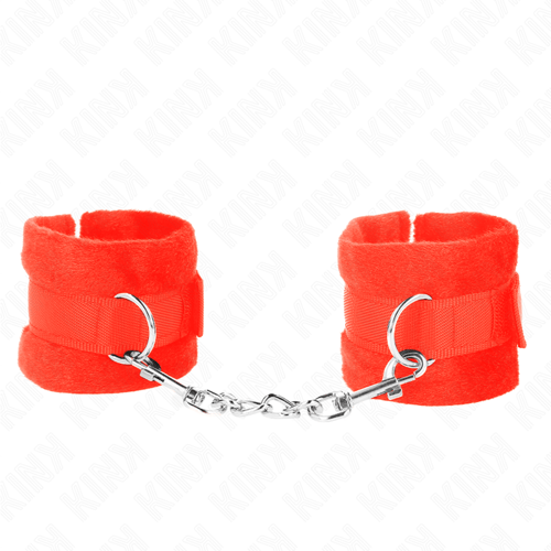 KINK WRIST RESTRAINT KINK - POLSINI IN PELLICCIA PER PRINCIPIANTI ROSSO 30 X 7 CM